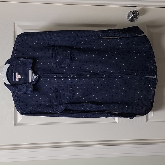 Navy button-down cotton shirt - Picture 3 of 4